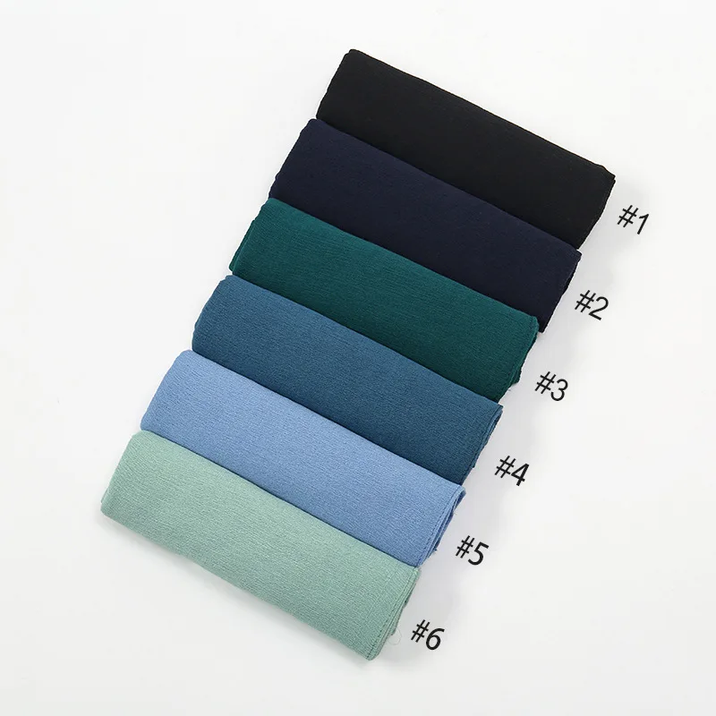 Nieuwe Crinkled Rayon Hijab Hijabs for Women Scarf Plain Shawls Femme Musulman Soft Viscose Headscarf Islamic Turban Headband