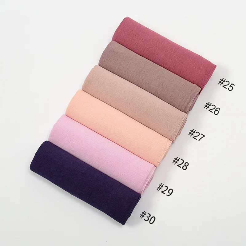 Nieuwe Crinkled Rayon Hijab Hijabs for Women Scarf Plain Shawls Femme Musulman Soft Viscose Headscarf Islamic Turban Headband