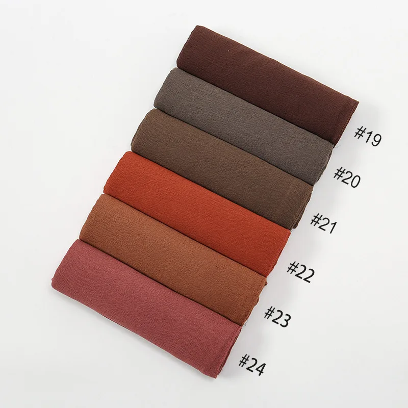 Nieuwe Crinkled Rayon Hijab Hijabs for Women Scarf Plain Shawls Femme Musulman Soft Viscose Headscarf Islamic Turban Headband