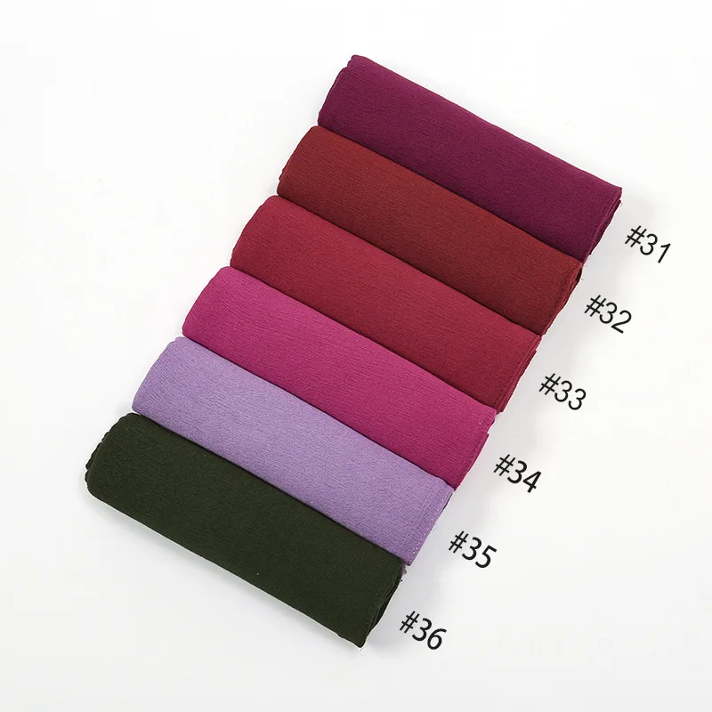 Nieuwe Crinkled Rayon Hijab Hijabs for Women Scarf Plain Shawls Femme Musulman Soft Viscose Headscarf Islamic Turban Headband
