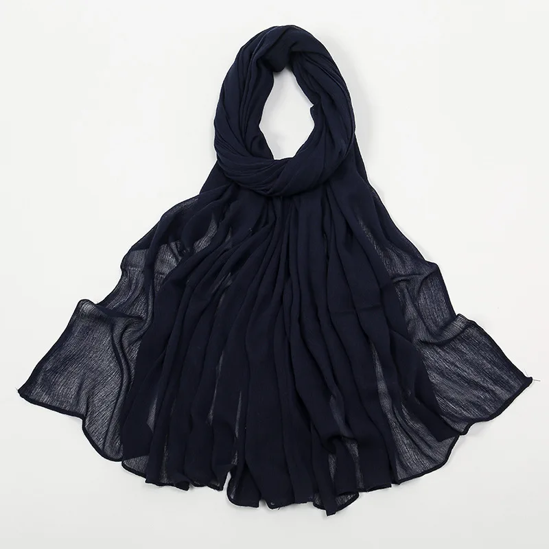 Nieuwe Crinkled Rayon Hijab Hijabs for Women Scarf Plain Shawls Femme Musulman Soft Viscose Headscarf Islamic Turban Headband