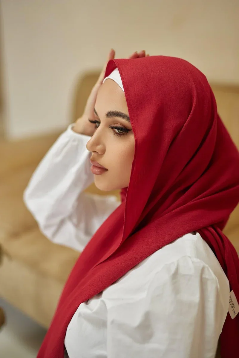 Nieuwe Crinkled Rayon Hijab Hijabs for Women Scarf Plain Shawls Femme Musulman Soft Viscose Headscarf Islamic Turban Headband