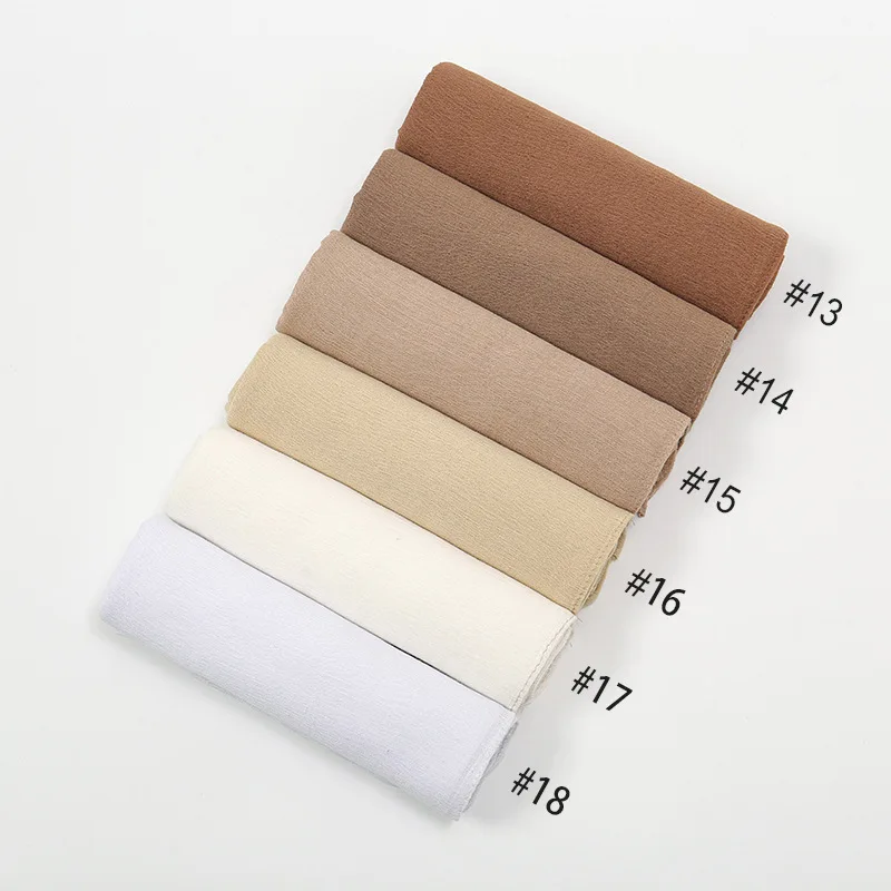 Nieuwe Crinkled Rayon Hijab Hijabs for Women Scarf Plain Shawls Femme Musulman Soft Viscose Headscarf Islamic Turban Headband