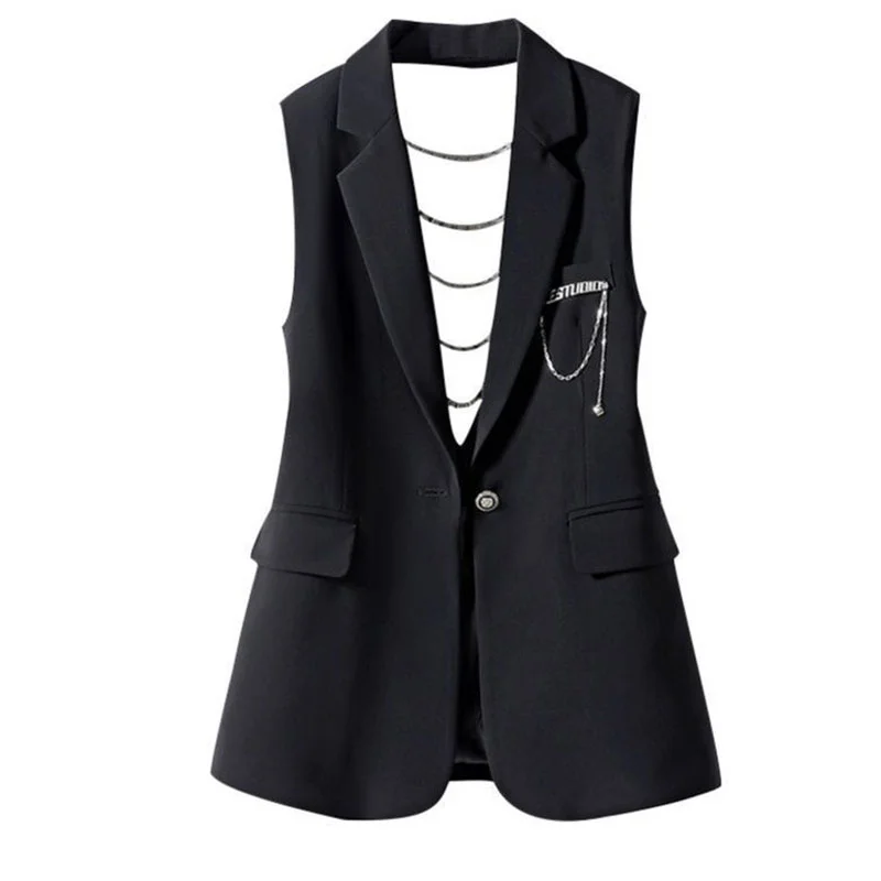 Fashion Suit Vest Jacket Women New 2026 Spring Summer Korean Loose Sleeveless Blazer Waistcoat Coat Female Casual Lady Tops