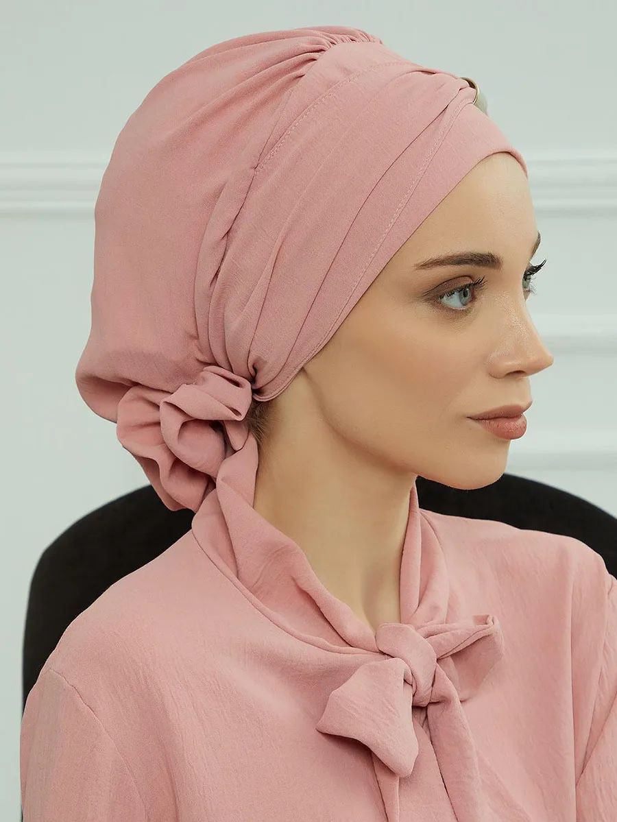 Muslim Solid Instant Turban Hat Hijab Women Caps Islamic Bandana Bonnet Fashion