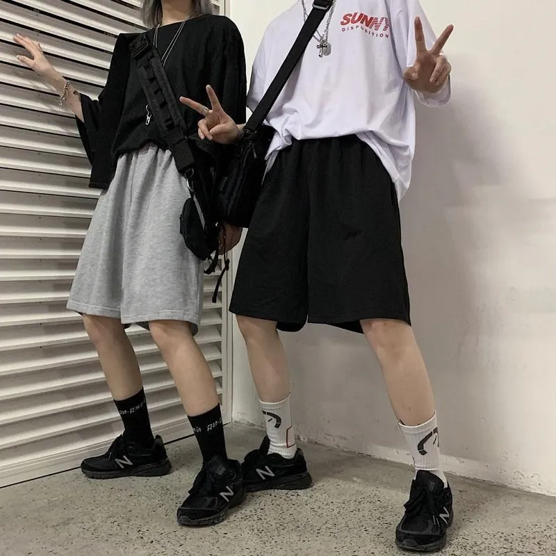 Women Shorts Summer Elastic Waist Korean Style Short High Waist Pants Fitness Running Shorts Harajuku Loose Casual Large Sports