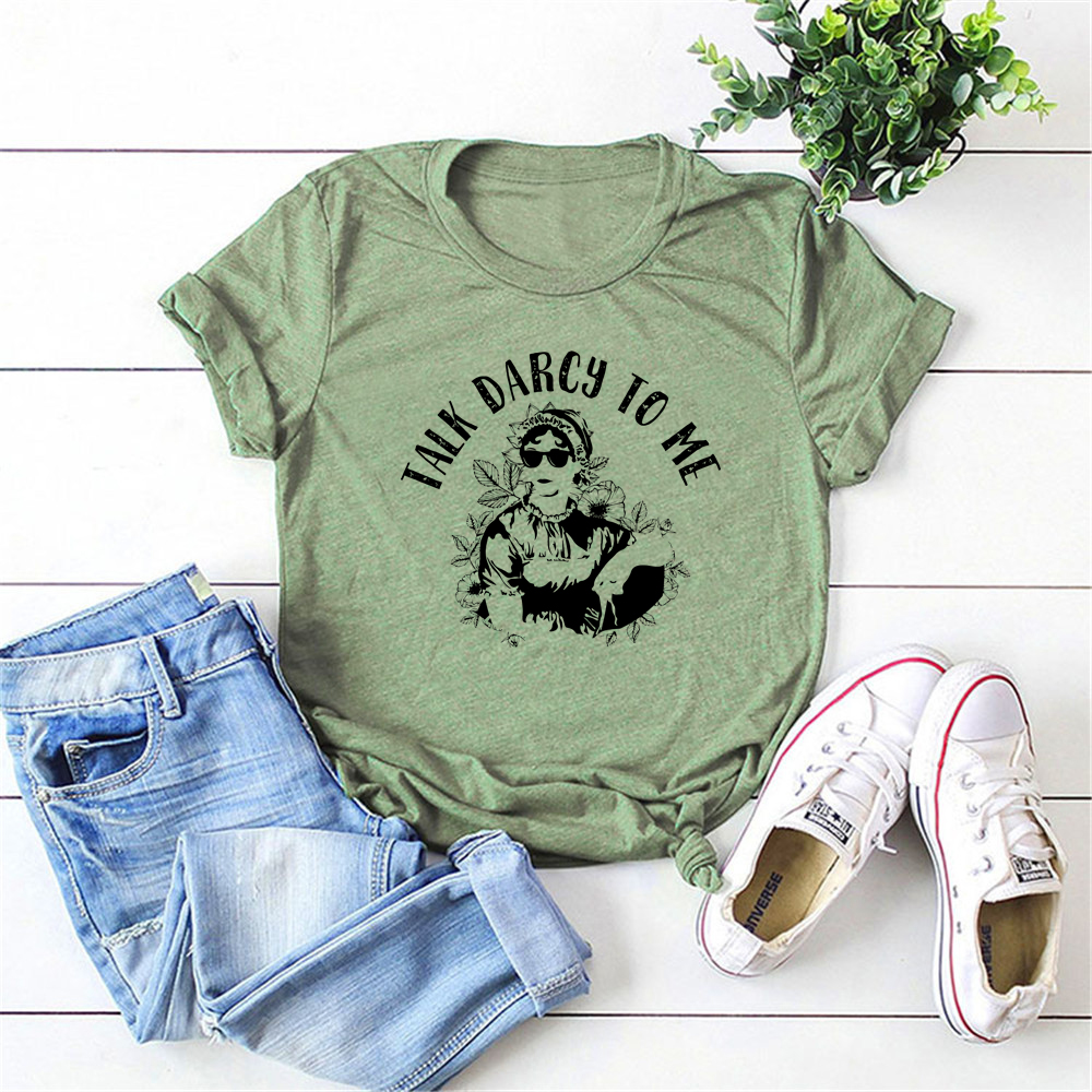 Cool Austen Talk Darcy To Me T-Shirt Funny Jane Austen Shirt Pemberley Derbyshire Pride and Prejudice Shirts Bookish Gift
