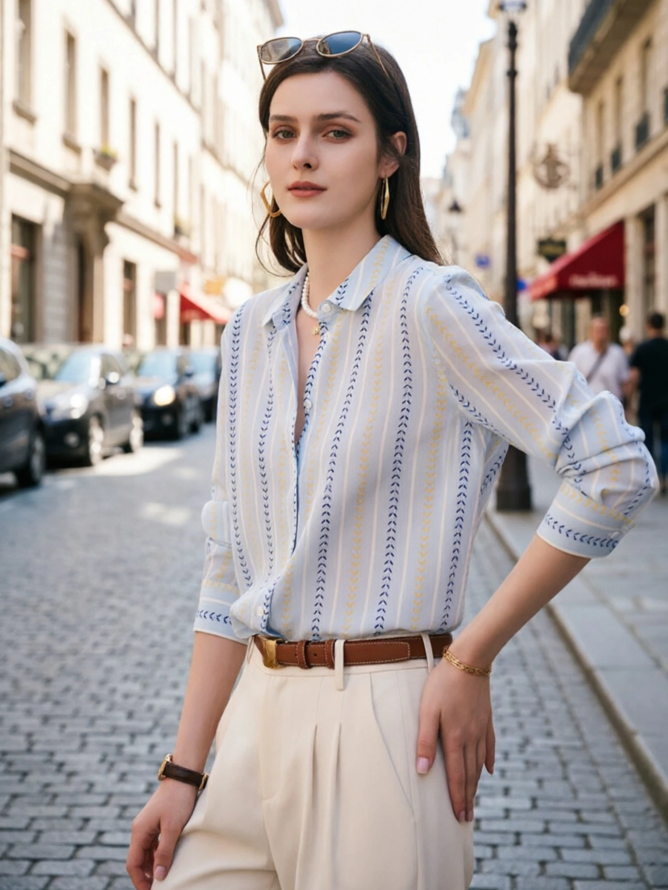 New Spring Office Ladies Shirts Fashion Printed Women's Blouses France Style Tops Blusas Mujer