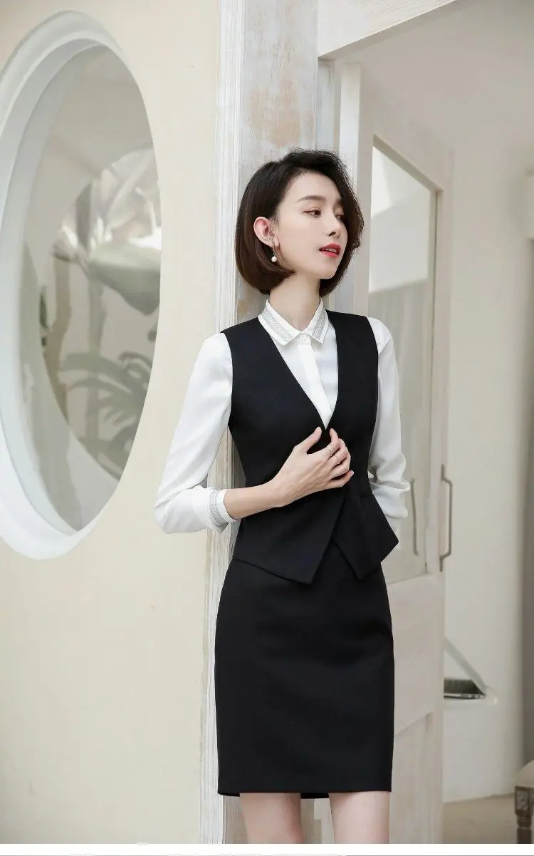 Women's Suit Vest Lapel Double-Breasted Business Slim Fit Sleeveless Women Office Work Female Waistcoat Short Vest Outerwear