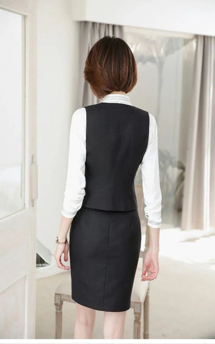 Women's Suit Vest Lapel Double-Breasted Business Slim Fit Sleeveless Women Office Work Female Waistcoat Short Vest Outerwear