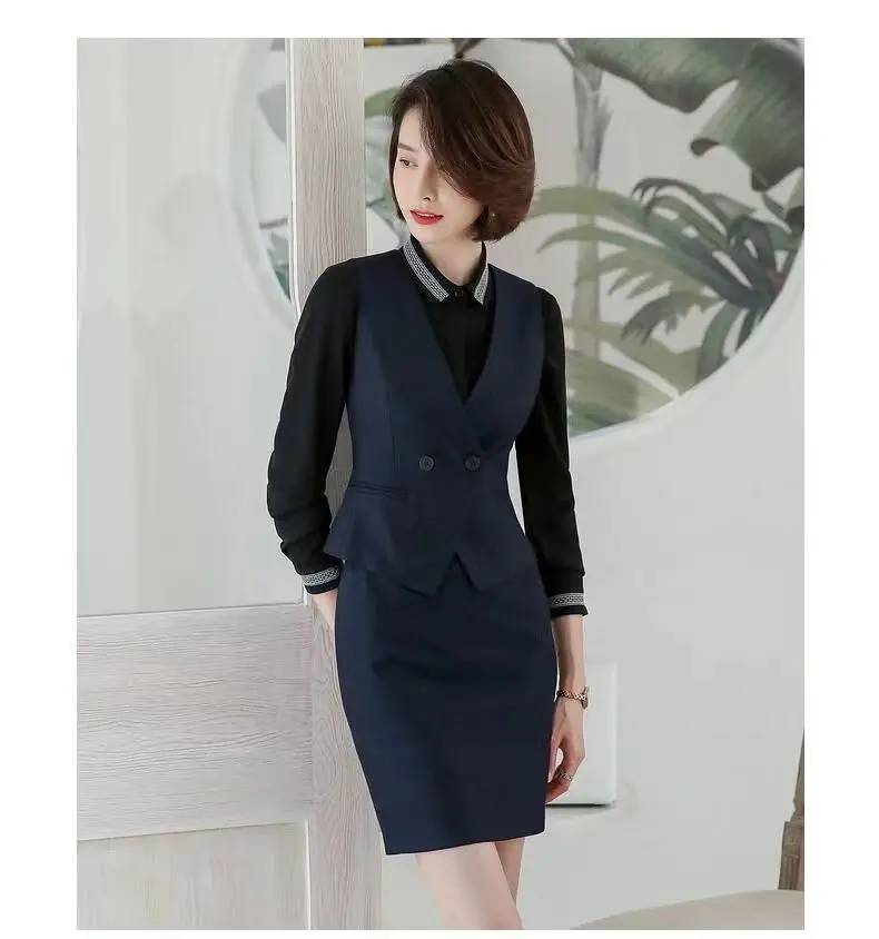 Women's Suit Vest Lapel Double-Breasted Business Slim Fit Sleeveless Women Office Work Female Waistcoat Short Vest Outerwear