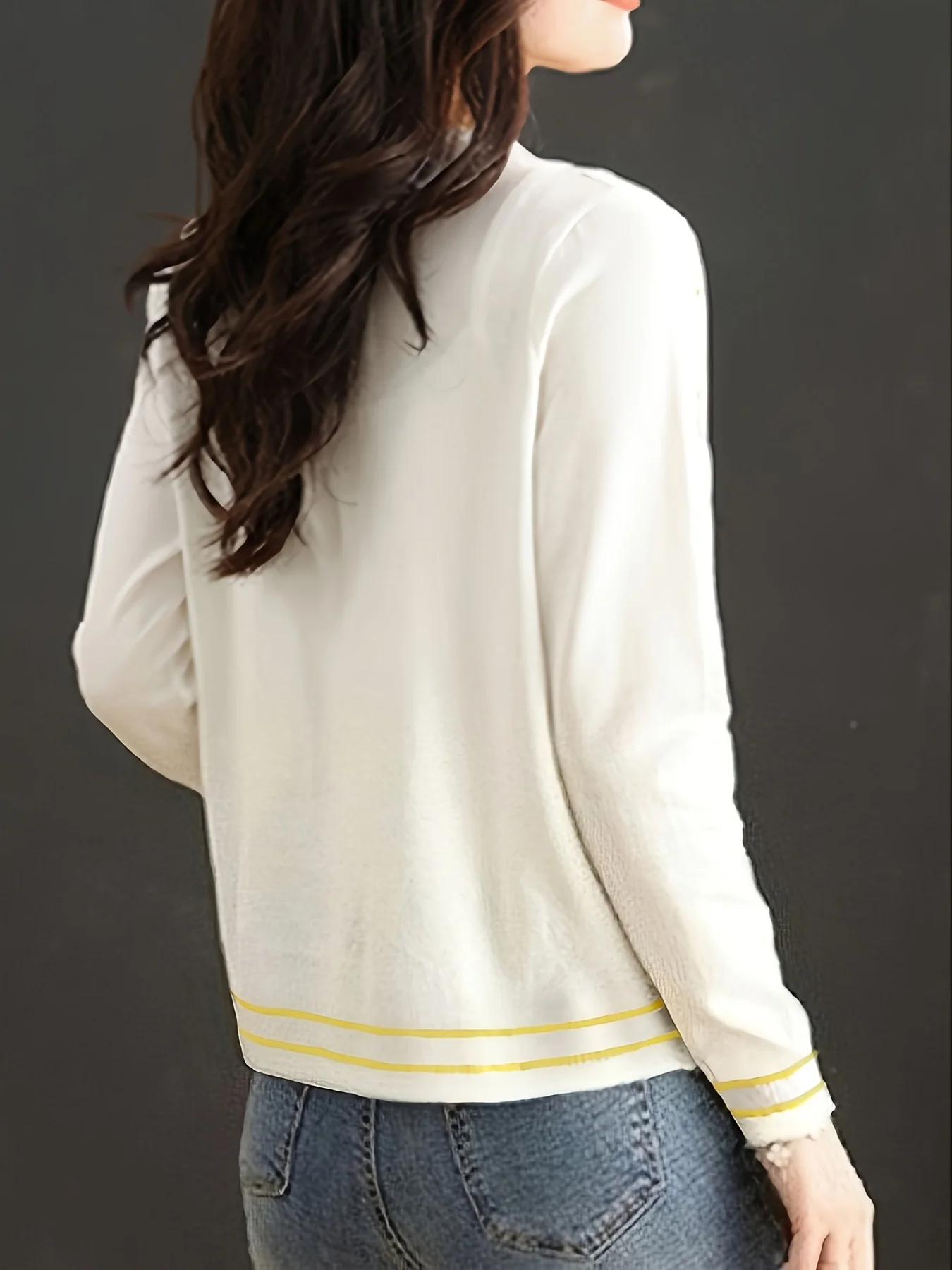 New Casual knitted cardigans Fashion patchwork shirts Basic T shirts elegant Tops