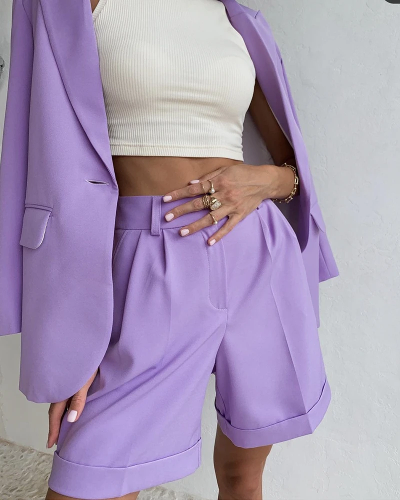 Hirsionsan High Waist Shorts Women 2023 New Summer Casual Elegant Soft Pants with Sashes Loose Shorts with Pockets for Ladies