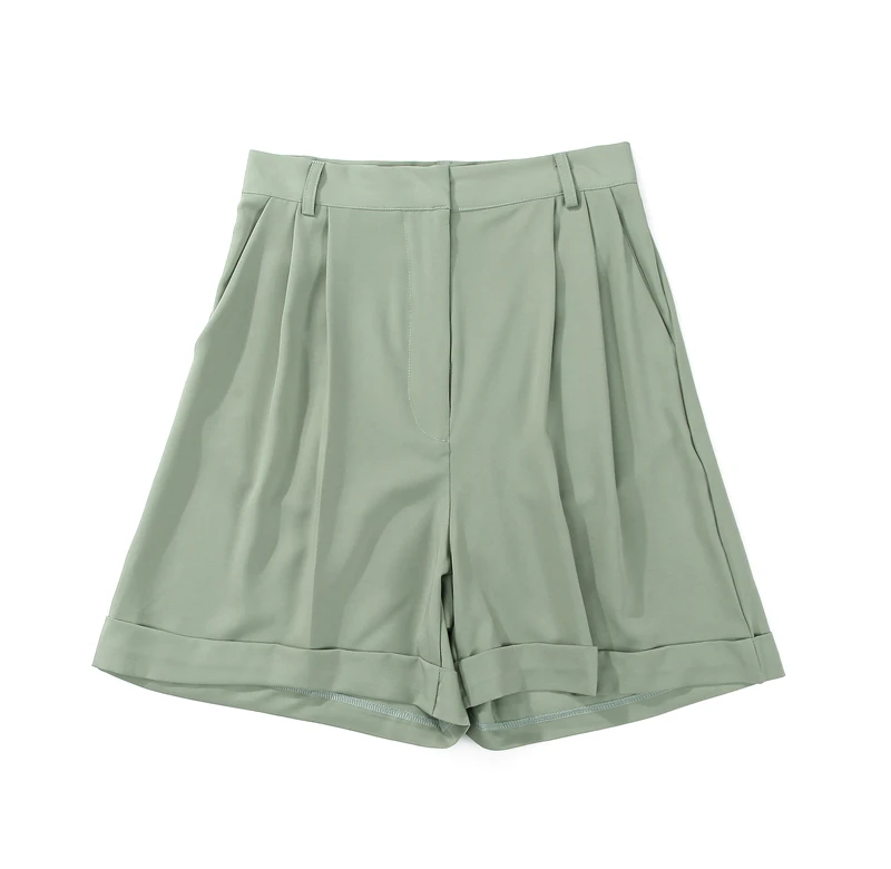 Hirsionsan High Waist Shorts Women 2023 New Summer Casual Elegant Soft Pants with Sashes Loose Shorts with Pockets for Ladies