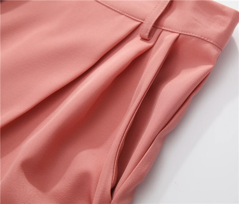 Hirsionsan High Waist Shorts Women 2023 New Summer Casual Elegant Soft Pants with Sashes Loose Shorts with Pockets for Ladies