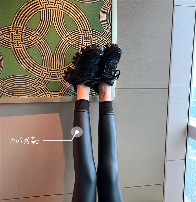 2025 Sexy Gloss Matte Leather Leggings Women High Waist Tight PU Pants New Fitness Push Up Legging Outwear