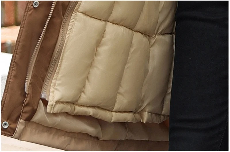 Korean Cotton Lined Winter Parkas Women Faux Fur Collar Hooded Jackets 2023 Warm Cotton Padded Coat Outerwear Female Windbreaker