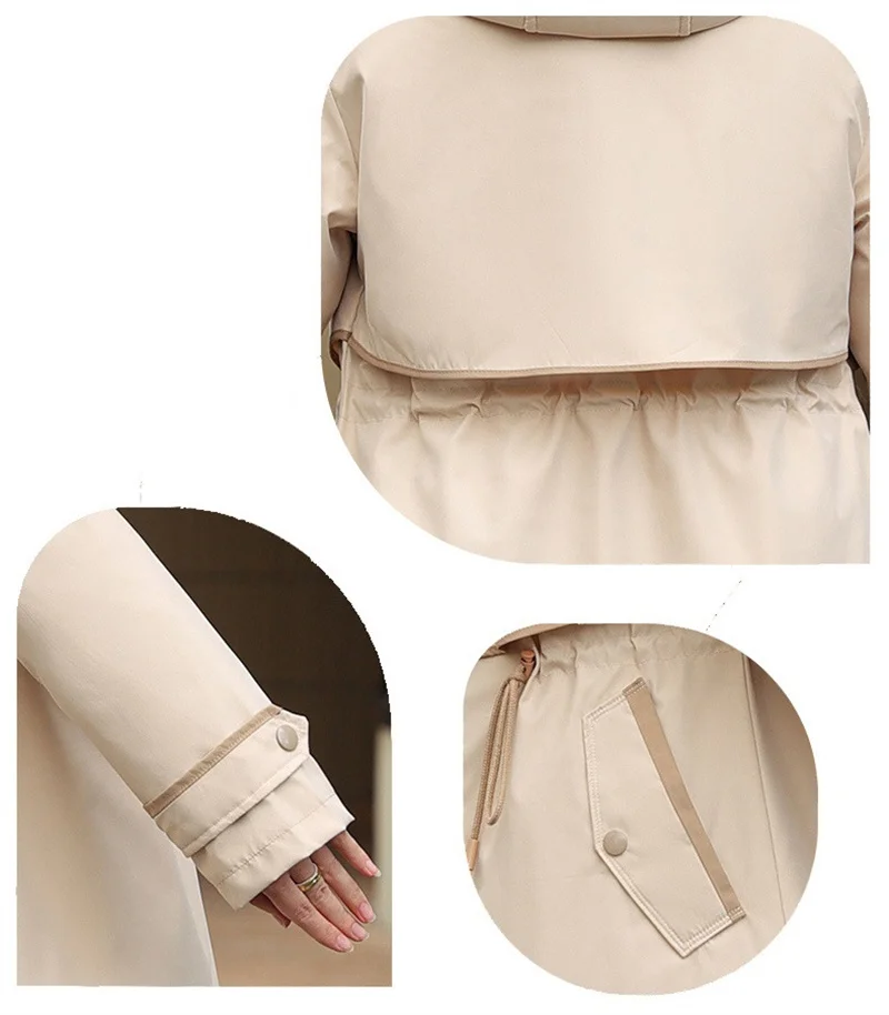Korean Cotton Lined Winter Parkas Women Faux Fur Collar Hooded Jackets 2023 Warm Cotton Padded Coat Outerwear Female Windbreaker