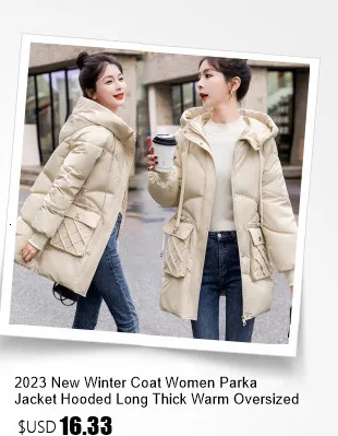 2026 New Winter Coat Women Parka Fashion Long Coats Hoodie Parkas Fur Neckline Warm Chiffon Apron Student Jacket Outerwear
