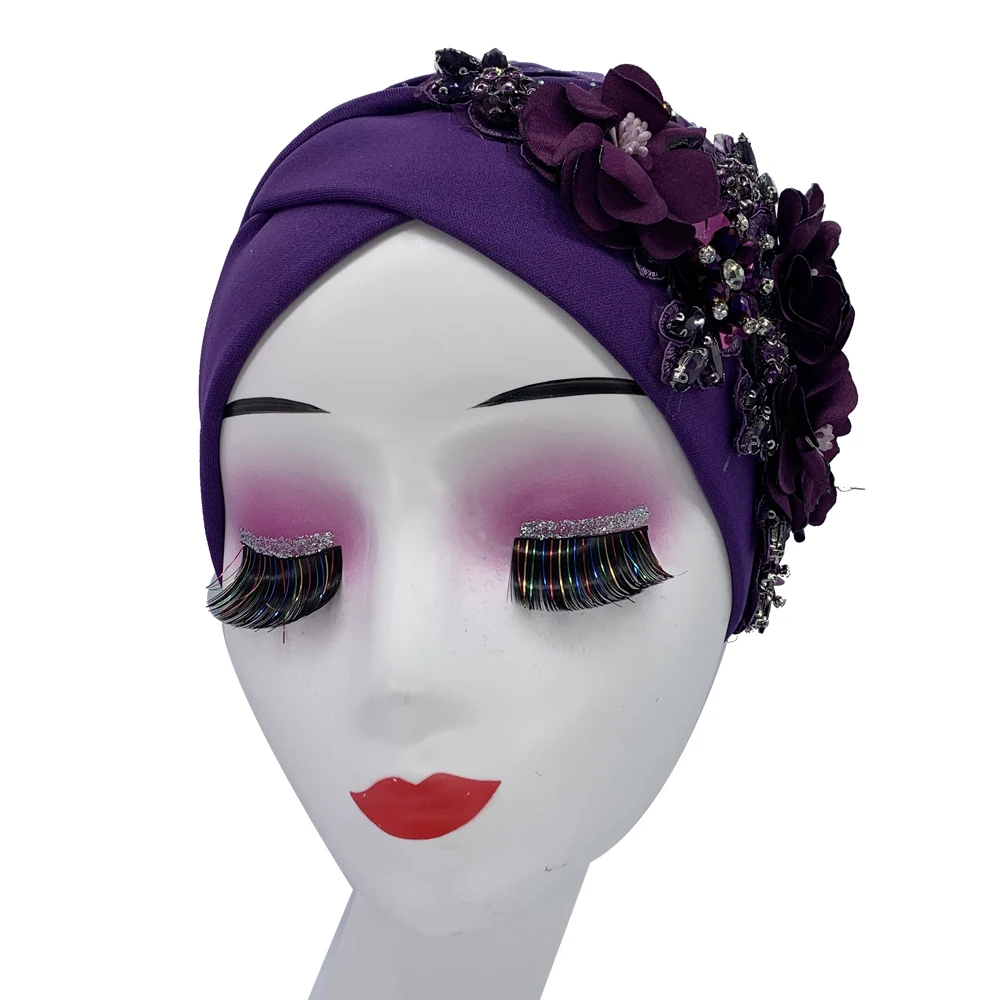 2024 Luxury Rhinestone Turban Cap for Women Afrcian Geles Headtie Ready Nigeria Auto Gele Female Head Wraps Bonnet Turbante