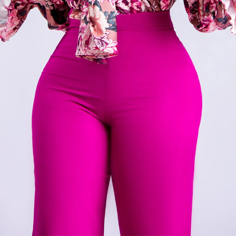 Women Shiny Yellow Capris Pants High Waist Trousers Office Work Lady Full Length Summer Bottoms Capris 2027 Spring Summer