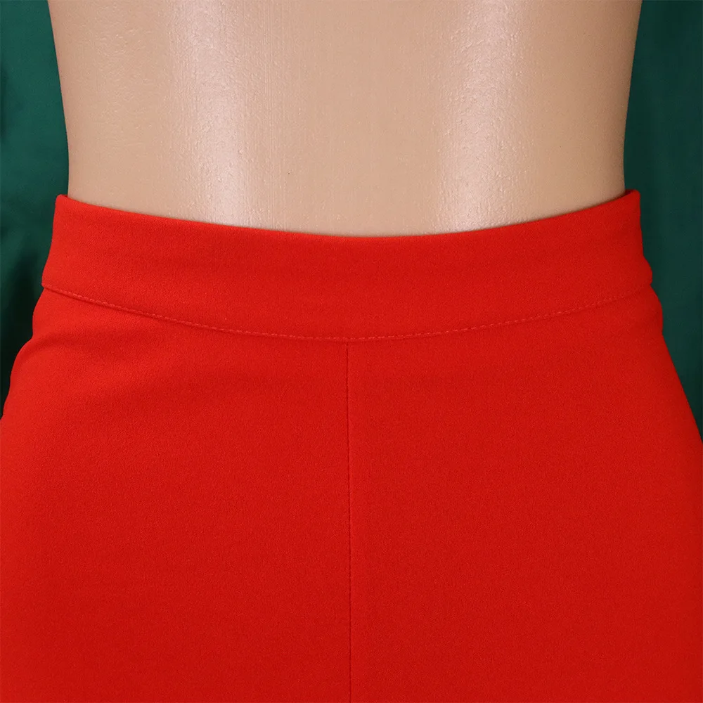 Women Shiny Yellow Capris Pants High Waist Trousers Office Work Lady Full Length Summer Bottoms Capris 2027 Spring Summer