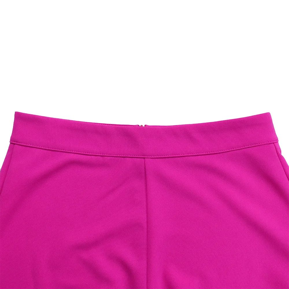 Women Shiny Yellow Capris Pants High Waist Trousers Office Work Lady Full Length Summer Bottoms Capris 2027 Spring Summer