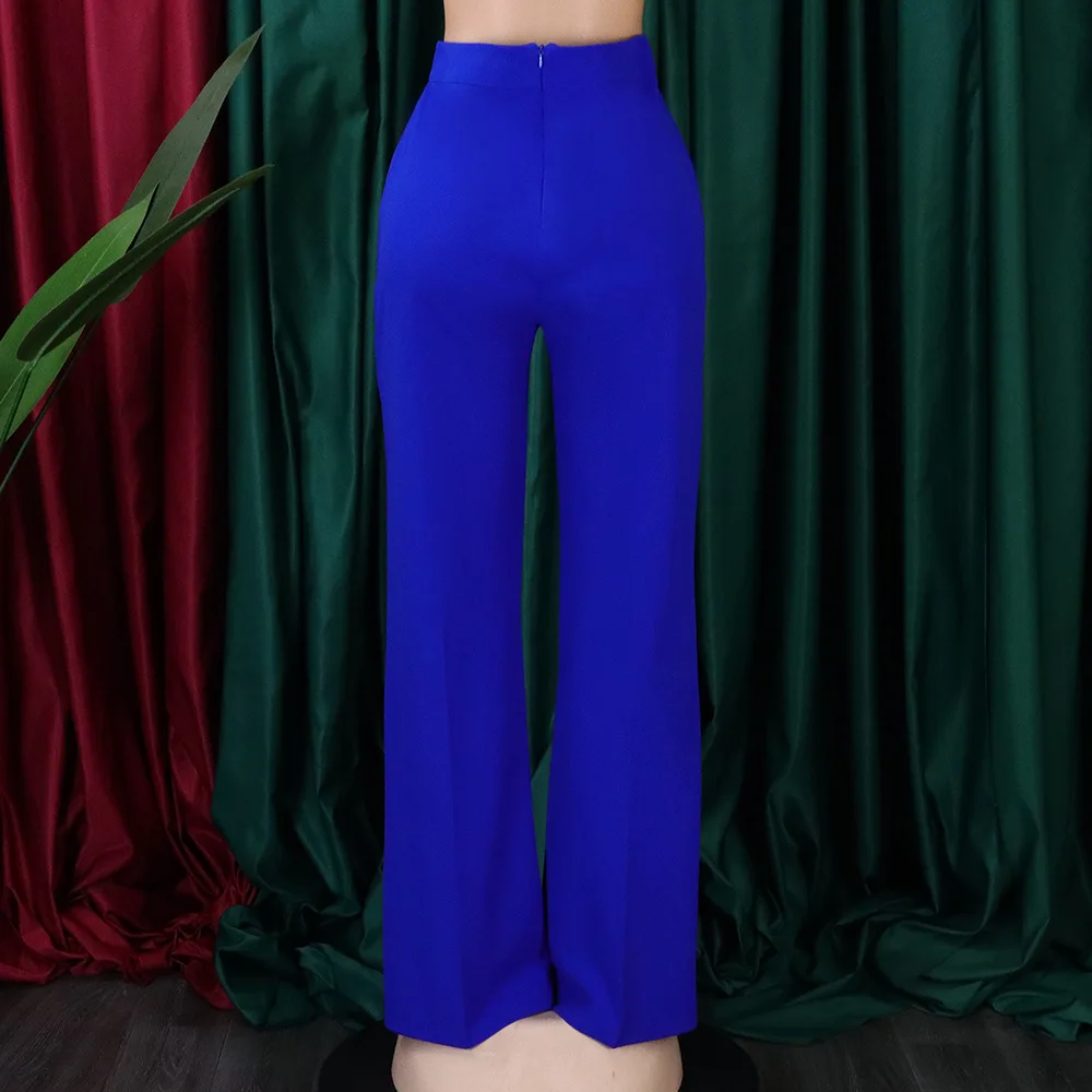 Women Shiny Yellow Capris Pants High Waist Trousers Office Work Lady Full Length Summer Bottoms Capris 2027 Spring Summer