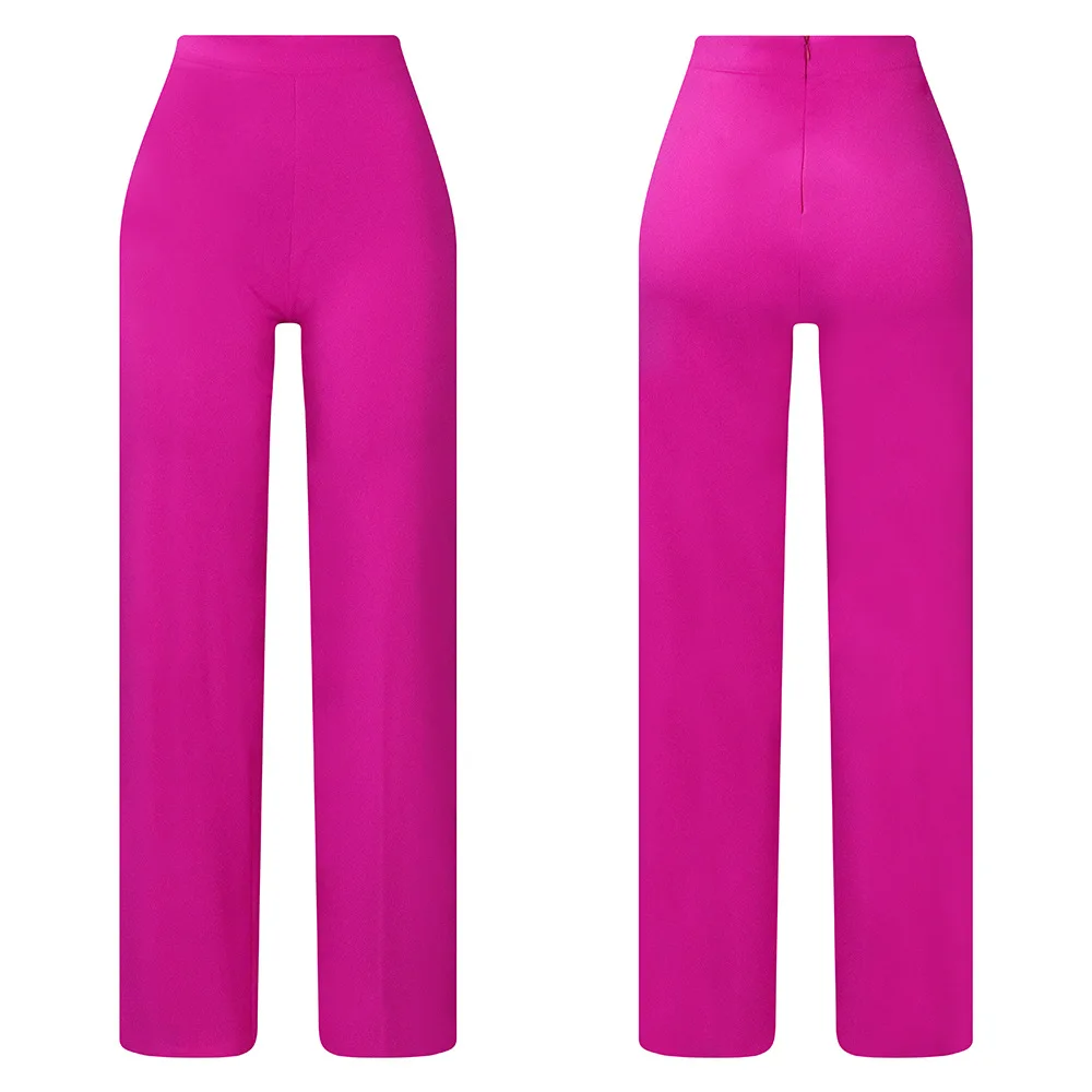 Women Shiny Yellow Capris Pants High Waist Trousers Office Work Lady Full Length Summer Bottoms Capris 2027 Spring Summer