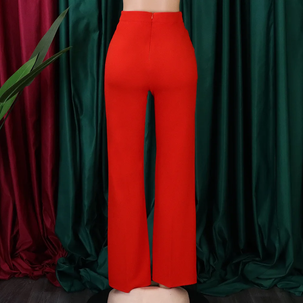 Women Shiny Yellow Capris Pants High Waist Trousers Office Work Lady Full Length Summer Bottoms Capris 2027 Spring Summer