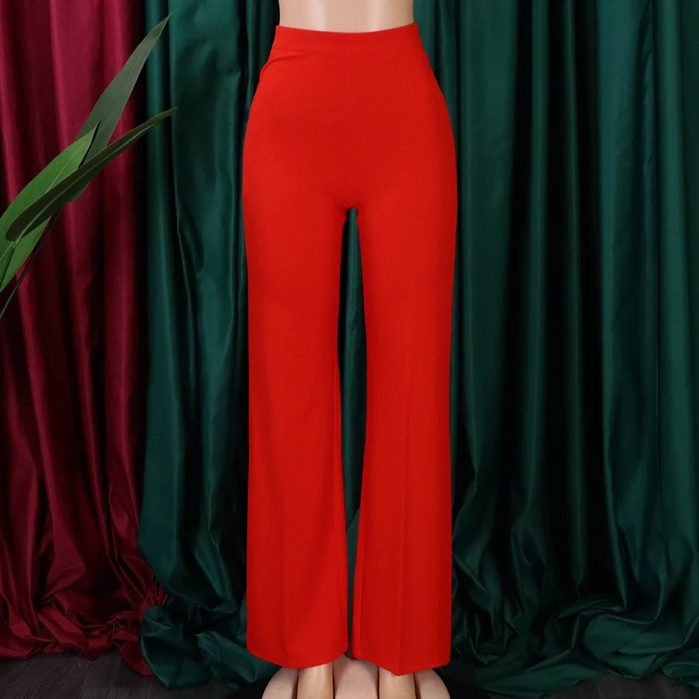 Women Shiny Yellow Capris Pants High Waist Trousers Office Work Lady Full Length Summer Bottoms Capris 2027 Spring Summer