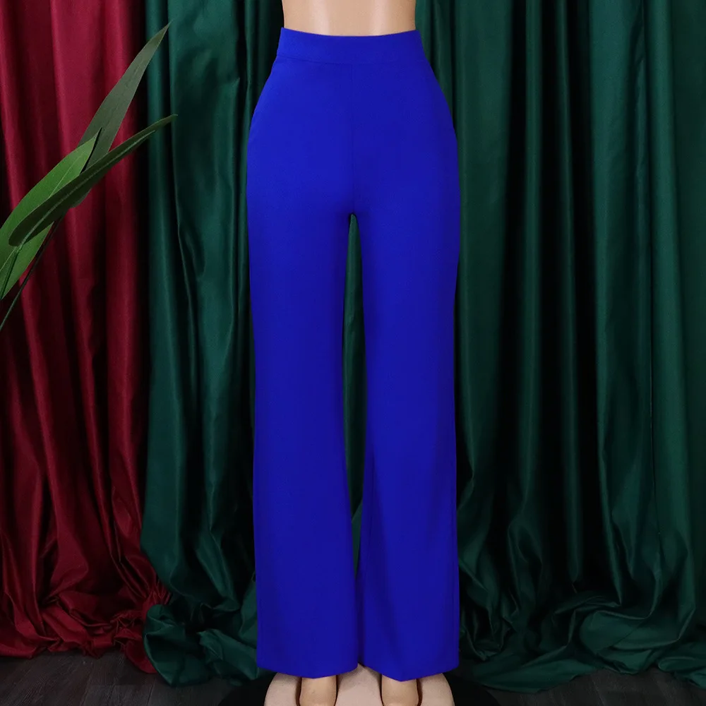 Women Shiny Yellow Capris Pants High Waist Trousers Office Work Lady Full Length Summer Bottoms Capris 2027 Spring Summer