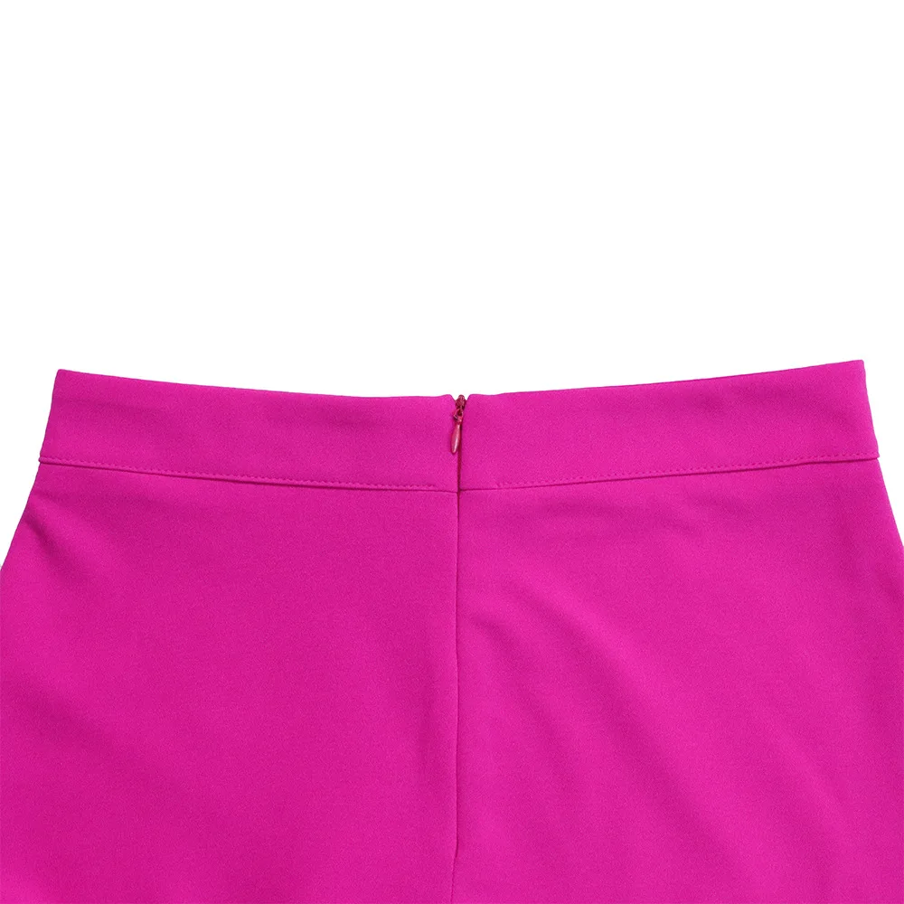 Women Shiny Yellow Capris Pants High Waist Trousers Office Work Lady Full Length Summer Bottoms Capris 2027 Spring Summer
