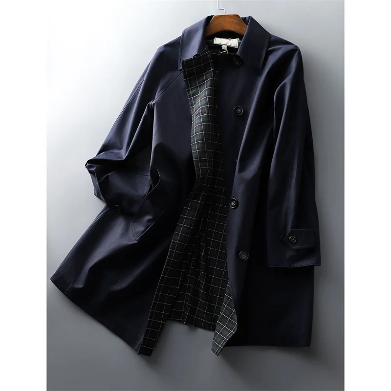 Windbreaker Women's Mid-length 2023 Autumn New Small Casual All-match Temperament Women's Coat Coat Early Autumn Top Solid Color