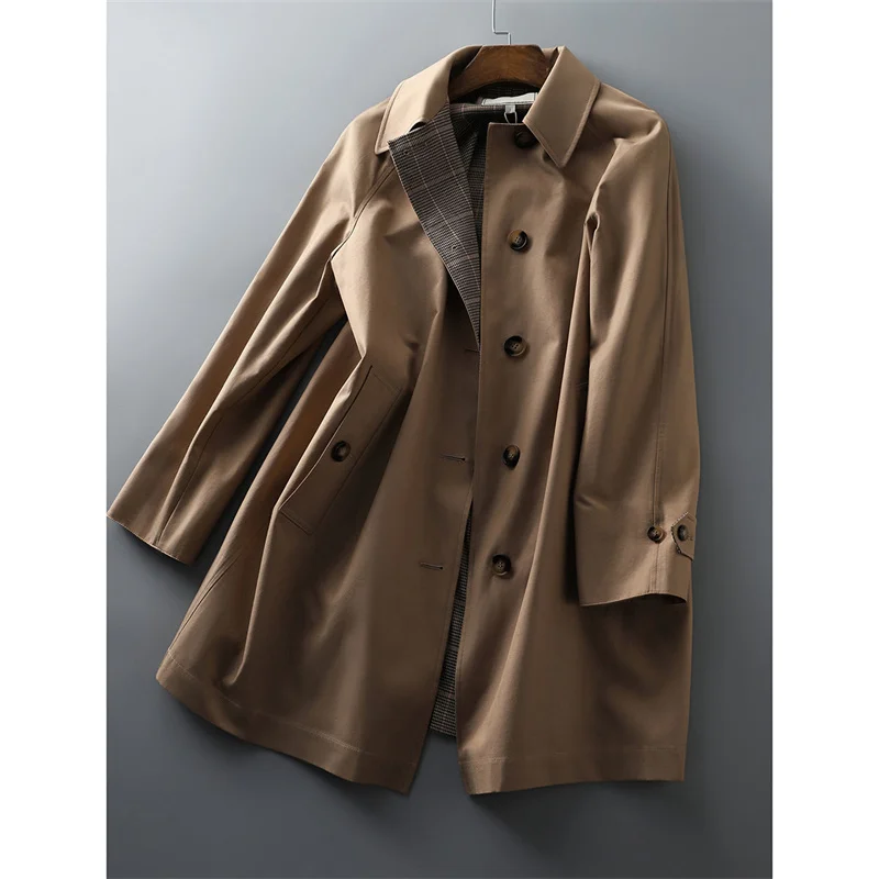Windbreaker Women's Mid-length 2023 Autumn New Small Casual All-match Temperament Women's Coat Coat Early Autumn Top Solid Color
