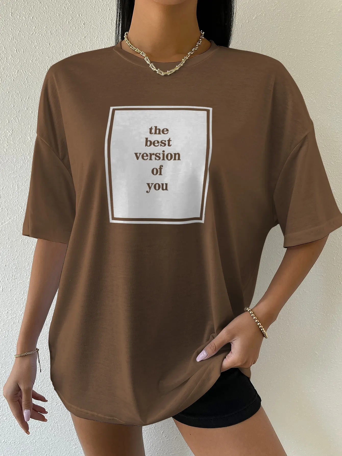 The Best Version Of You Cotton Print Women Tshirt Hip Hop Sport Tshirt Casual Essential All-Match Tee Shirtfashion Street Tshirt