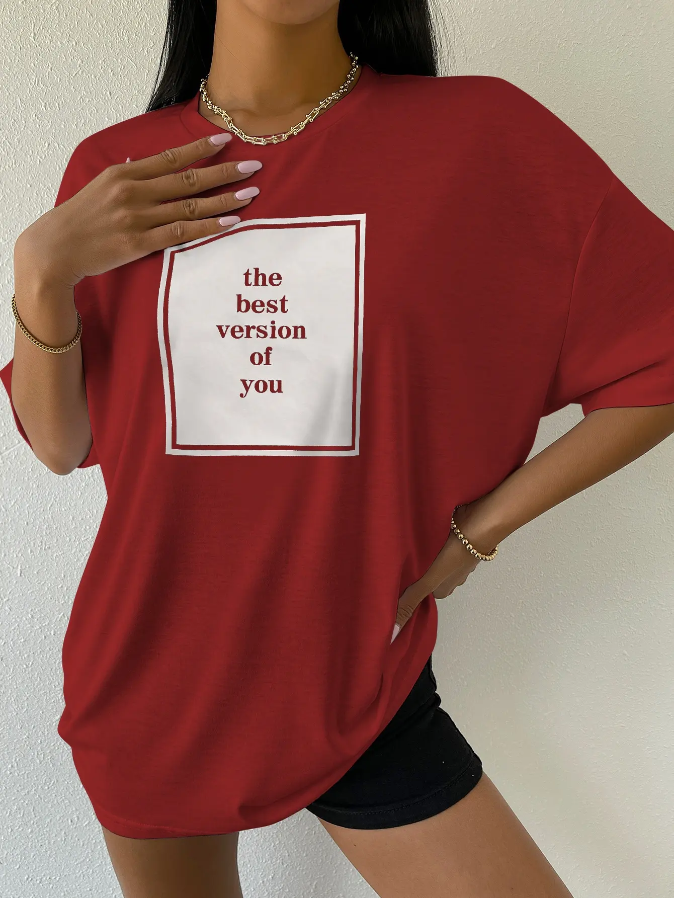 The Best Version Of You Cotton Print Women Tshirt Hip Hop Sport Tshirt Casual Essential All-Match Tee Shirtfashion Street Tshirt