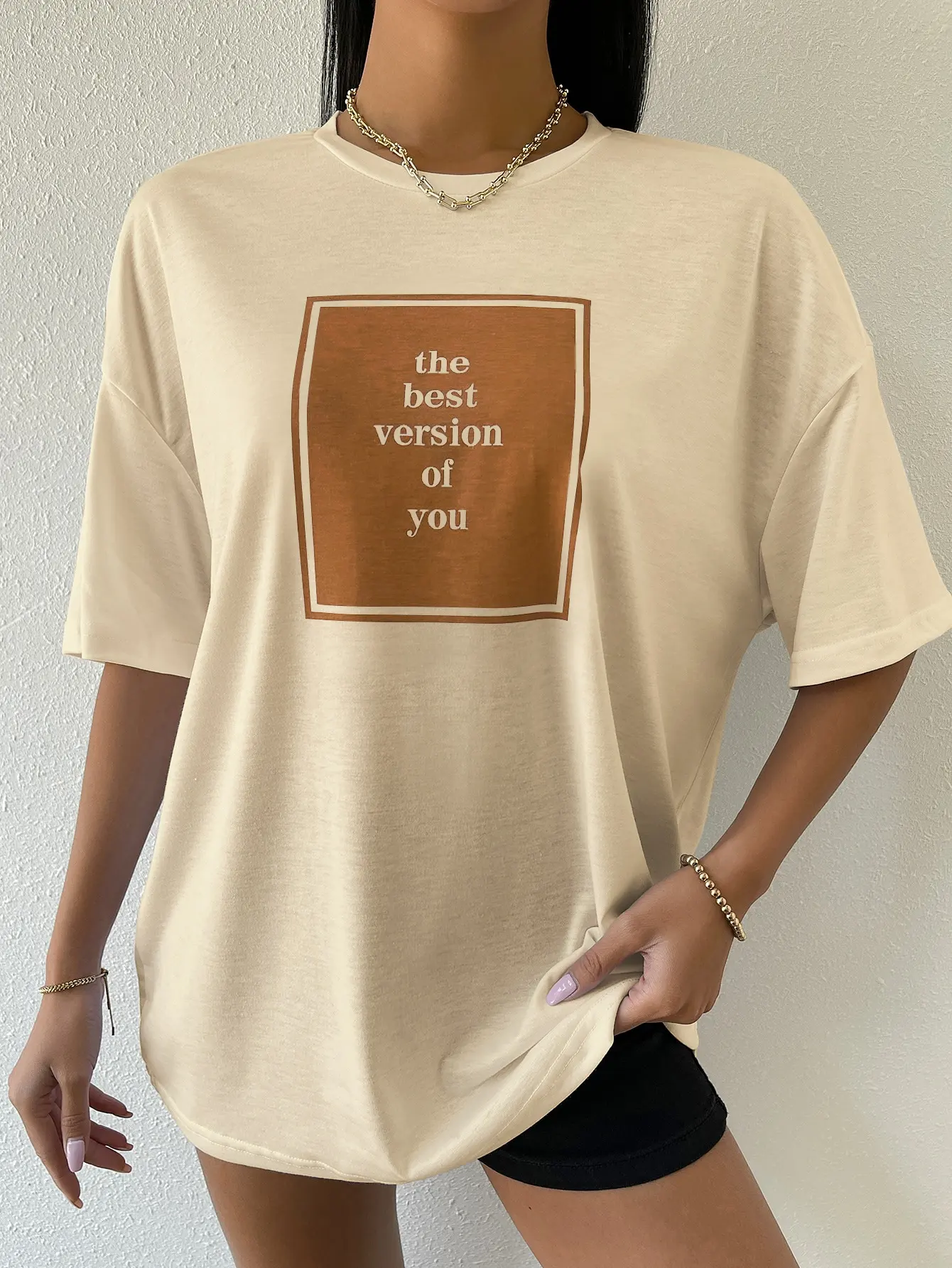 The Best Version Of You Cotton Print Women Tshirt Hip Hop Sport Tshirt Casual Essential All-Match Tee Shirtfashion Street Tshirt