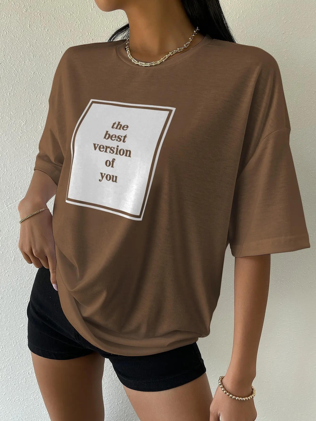 The Best Version Of You Cotton Print Women Tshirt Hip Hop Sport Tshirt Casual Essential All-Match Tee Shirtfashion Street Tshirt