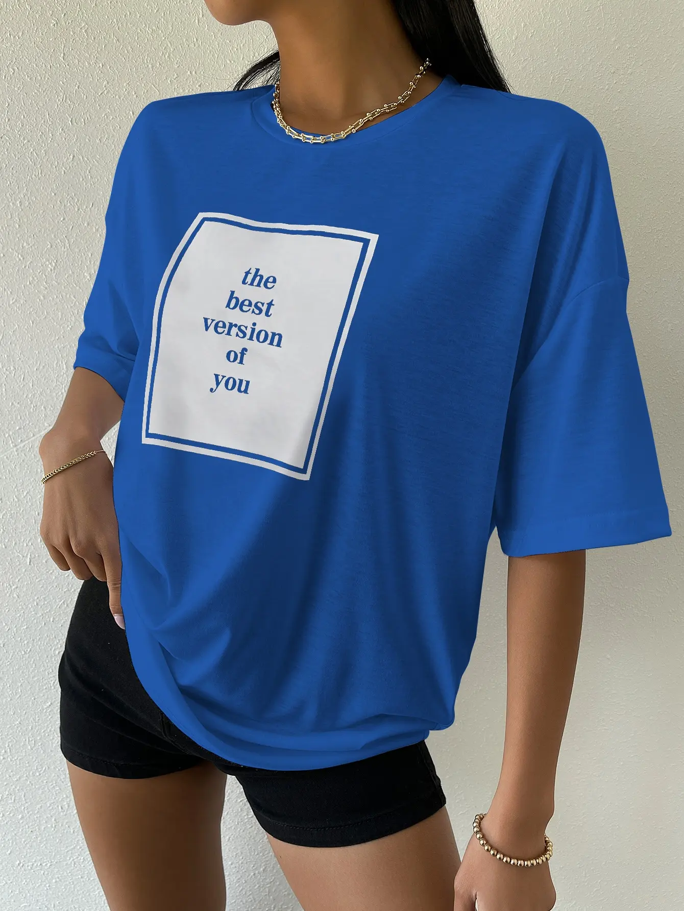 The Best Version Of You Cotton Print Women Tshirt Hip Hop Sport Tshirt Casual Essential All-Match Tee Shirtfashion Street Tshirt