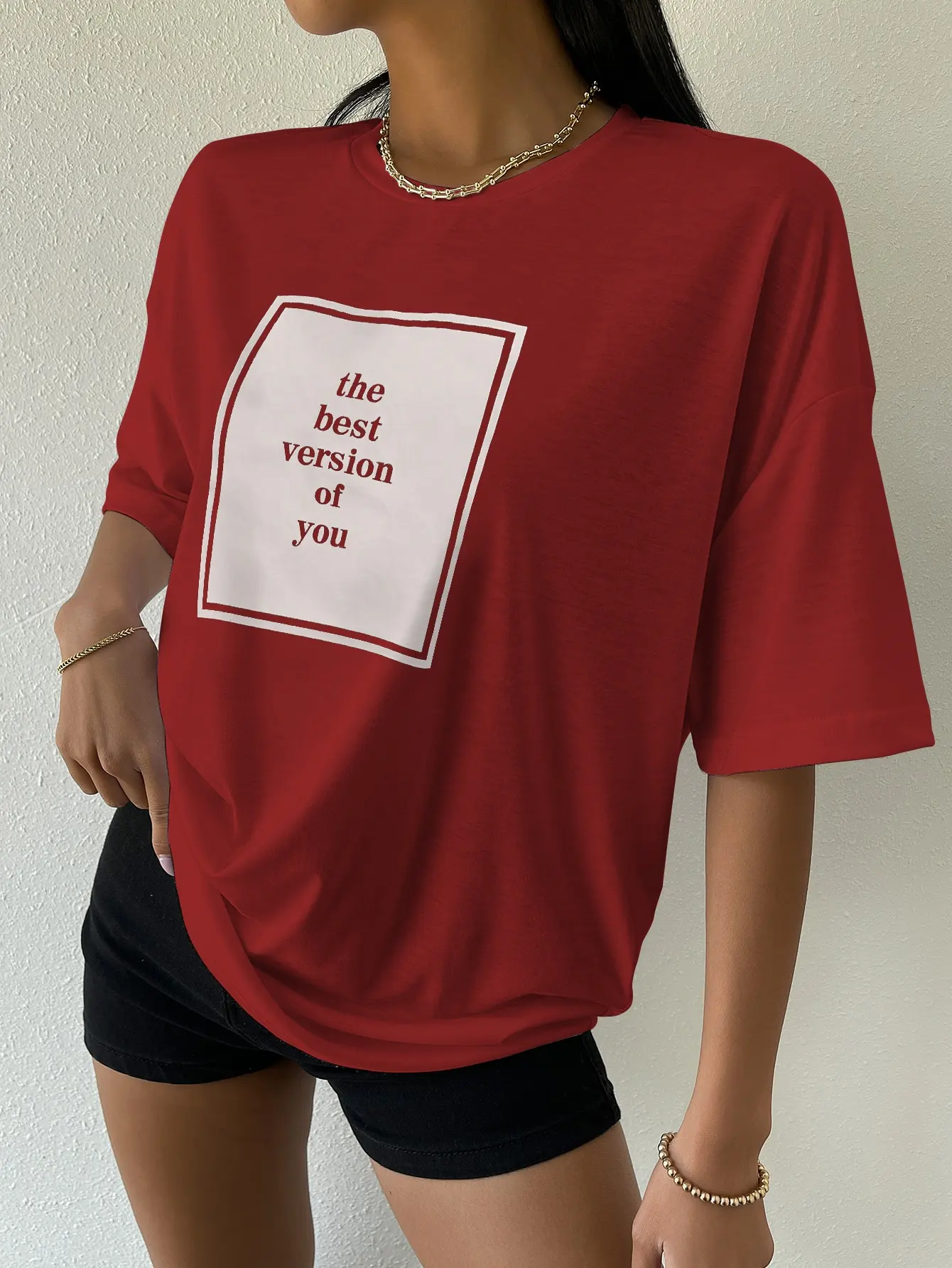 The Best Version Of You Cotton Print Women Tshirt Hip Hop Sport Tshirt Casual Essential All-Match Tee Shirtfashion Street Tshirt
