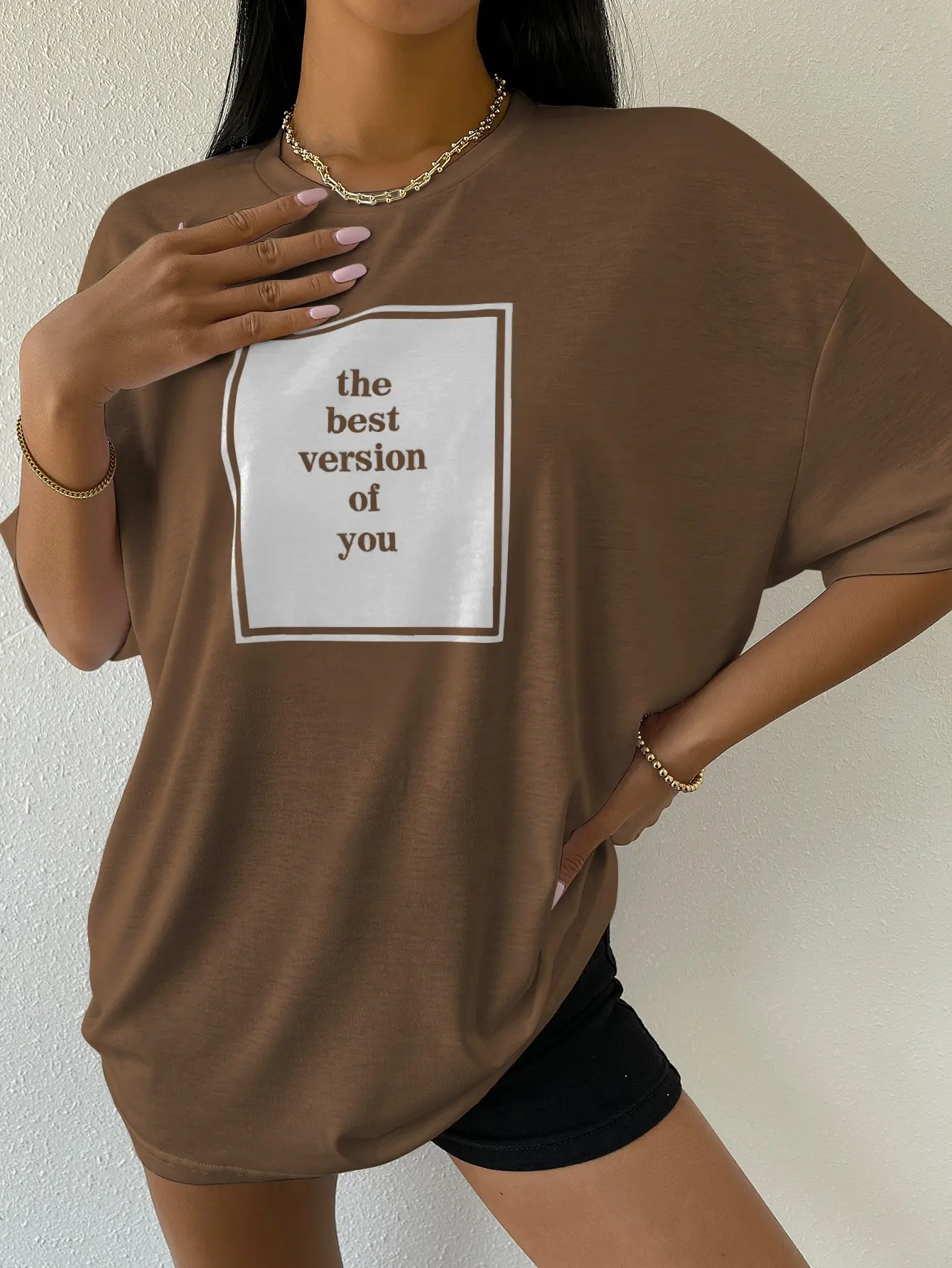 The Best Version Of You Cotton Print Women Tshirt Hip Hop Sport Tshirt Casual Essential All-Match Tee Shirtfashion Street Tshirt