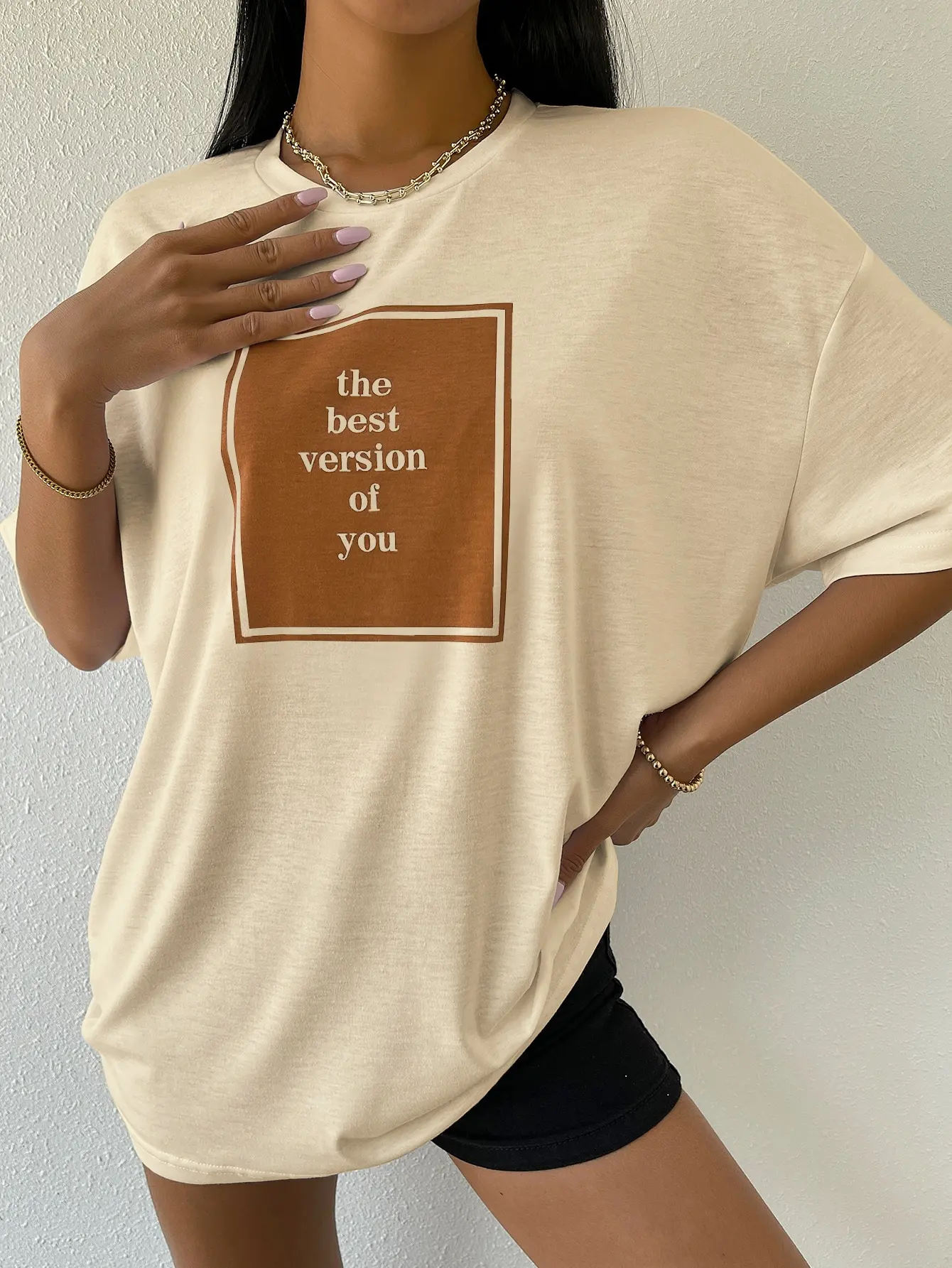 The Best Version Of You Cotton Print Women Tshirt Hip Hop Sport Tshirt Casual Essential All-Match Tee Shirtfashion Street Tshirt