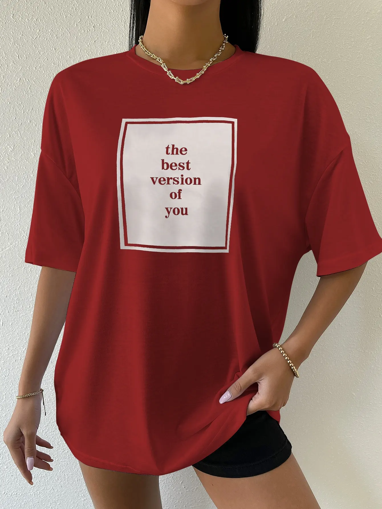 The Best Version Of You Cotton Print Women Tshirt Hip Hop Sport Tshirt Casual Essential All-Match Tee Shirtfashion Street Tshirt