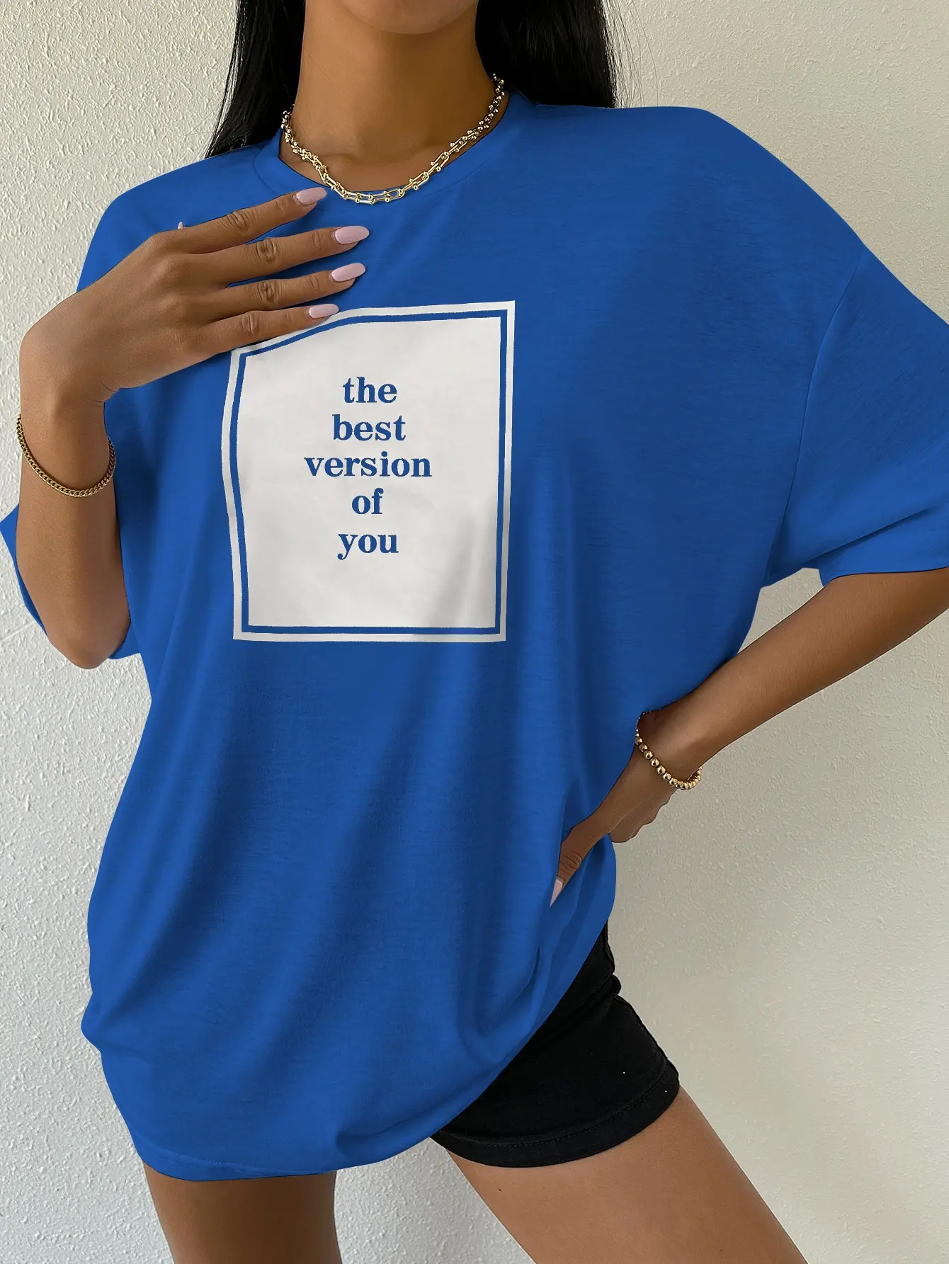 The Best Version Of You Cotton Print Women Tshirt Hip Hop Sport Tshirt Casual Essential All-Match Tee Shirtfashion Street Tshirt