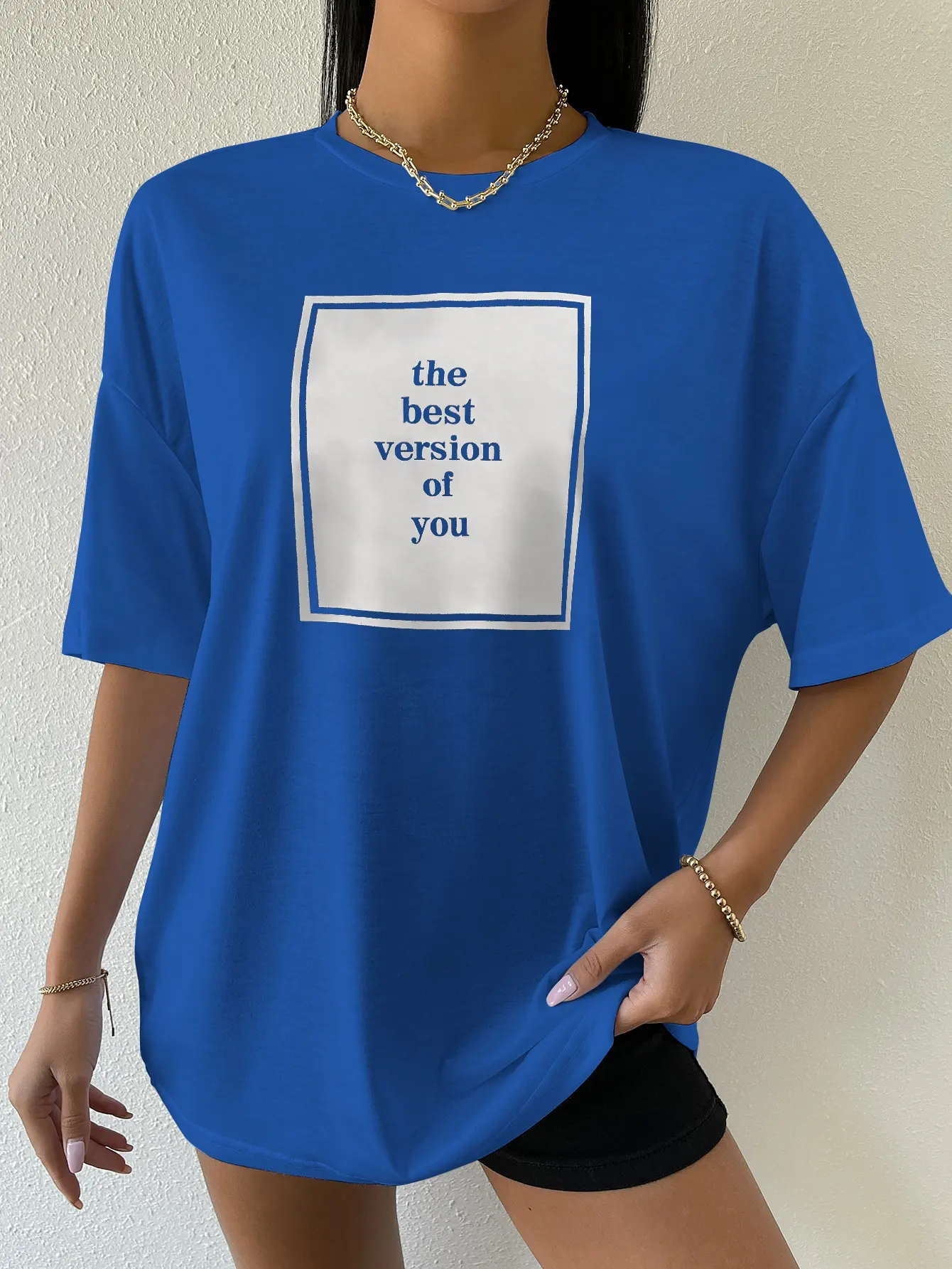 The Best Version Of You Cotton Print Women Tshirt Hip Hop Sport Tshirt Casual Essential All-Match Tee Shirtfashion Street Tshirt