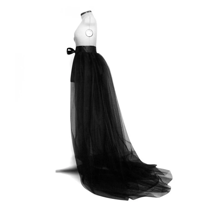 Steampunk Tulle Skirt 3 Layers Tutu Skirts Women Gothic Punk Sexy Lolita Cocktail Party Club Tie Up Ruffle Bustle Overskirts