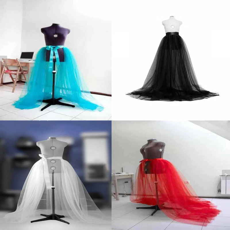 Steampunk Tulle Skirt 3 Layers Tutu Skirts Women Gothic Punk Sexy Lolita Cocktail Party Club Tie Up Ruffle Bustle Overskirts