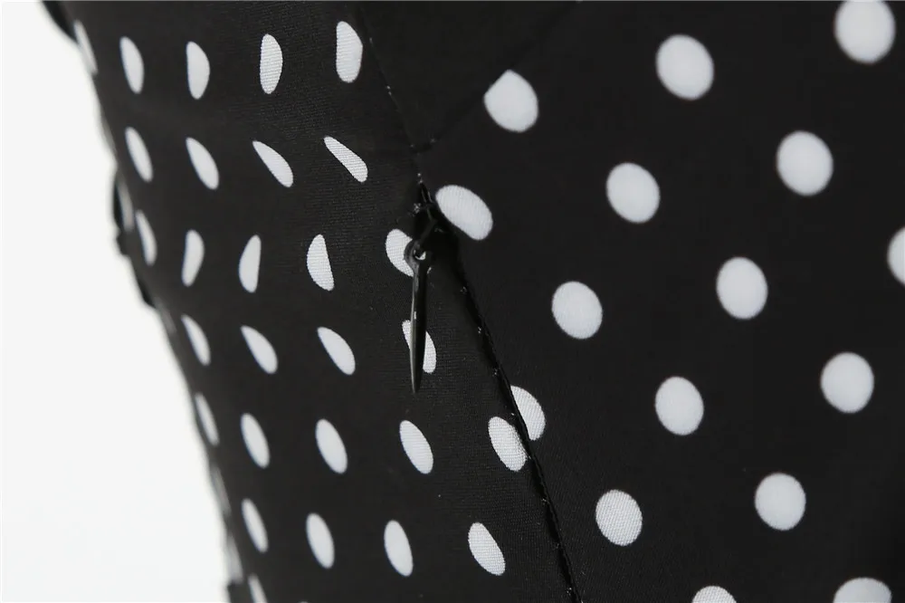 [You're My Secret] Polka Dot Vintage Women Dress 50S 60S Gothic Pin Up Rockabilly Dress Femme Sexy Sleeveless Prom Party Dress