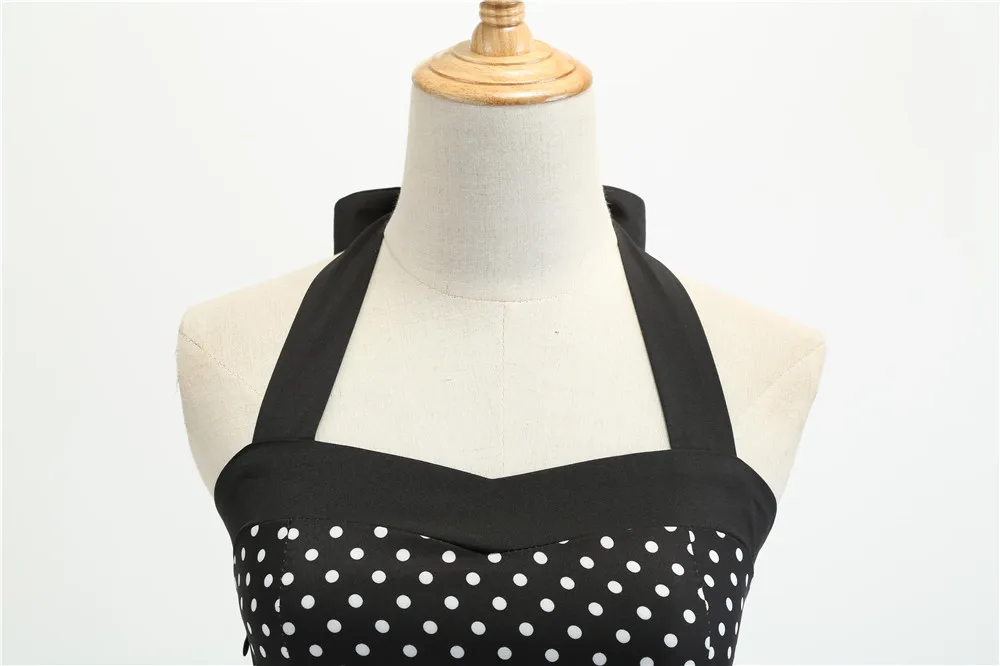 [You're My Secret] Polka Dot Vintage Women Dress 50S 60S Gothic Pin Up Rockabilly Dress Femme Sexy Sleeveless Prom Party Dress